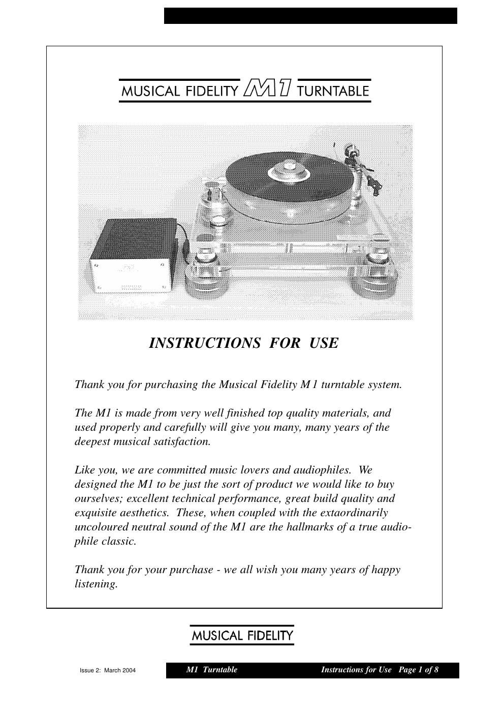 musical fidelity m 1 owners manual