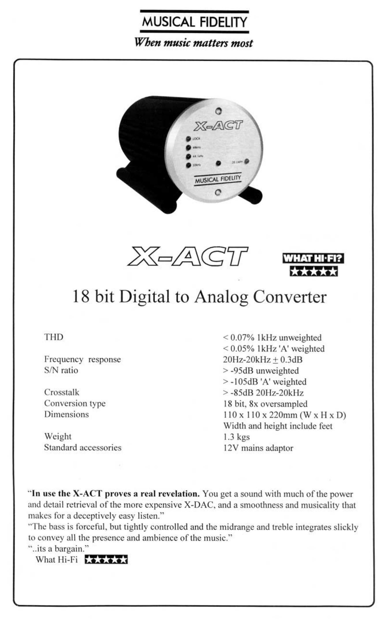 musical fidelity xact brochure