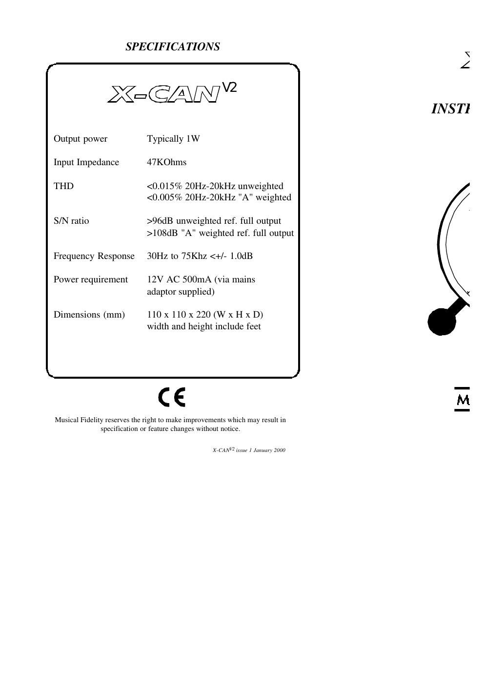 musical fidelity xcan mk2 owners manual