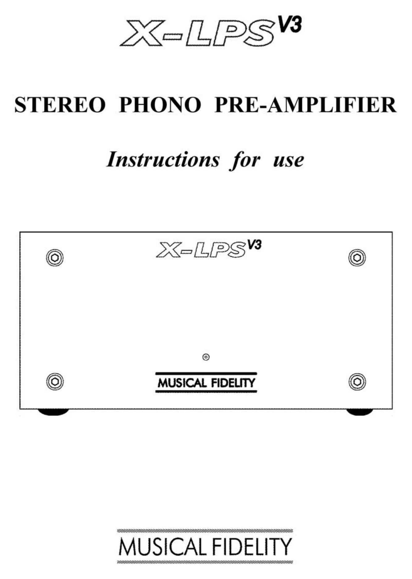 musical fidelity xlps mk3 brochure