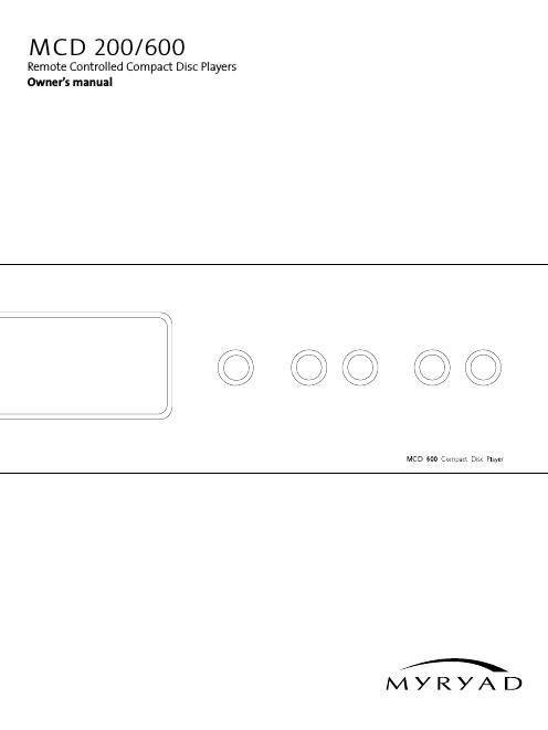 myryad mcd 600 owners manual