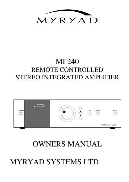 myryad mi 240 owners manual