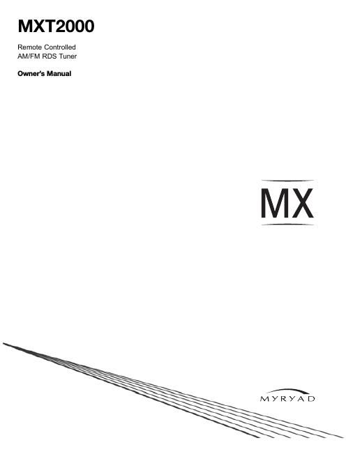 myryad mxt 2000 owners manual