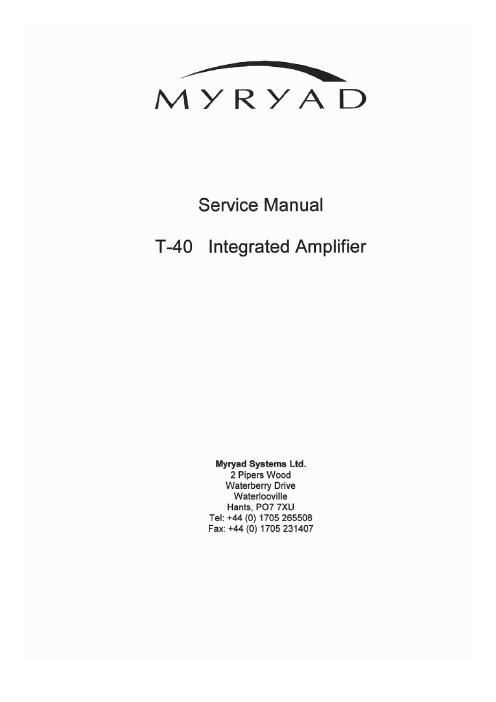 myryad t 40 service manual