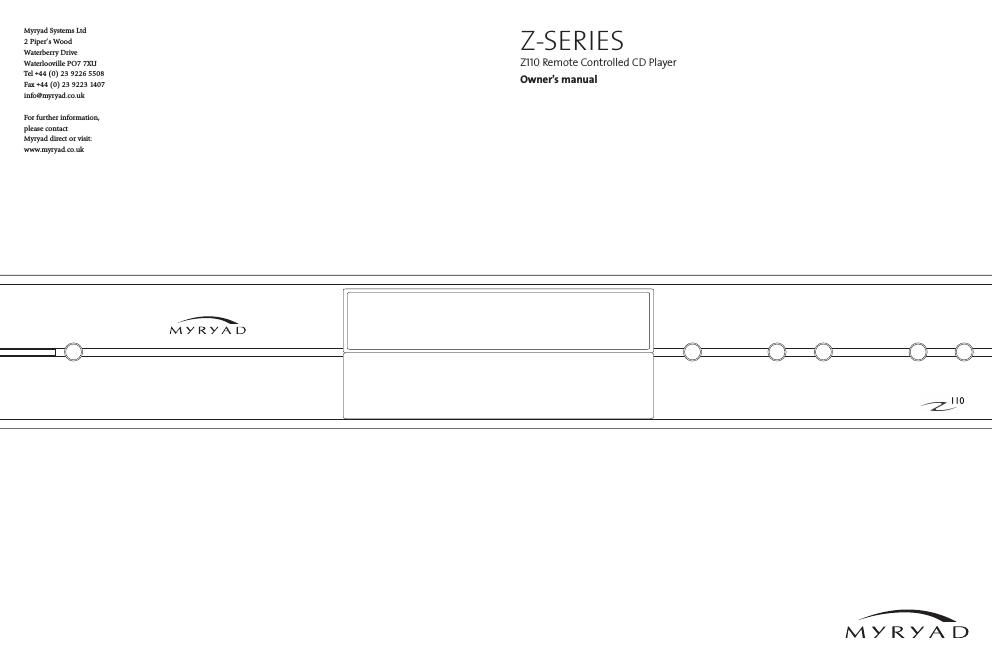 myryad z 110 owners manual
