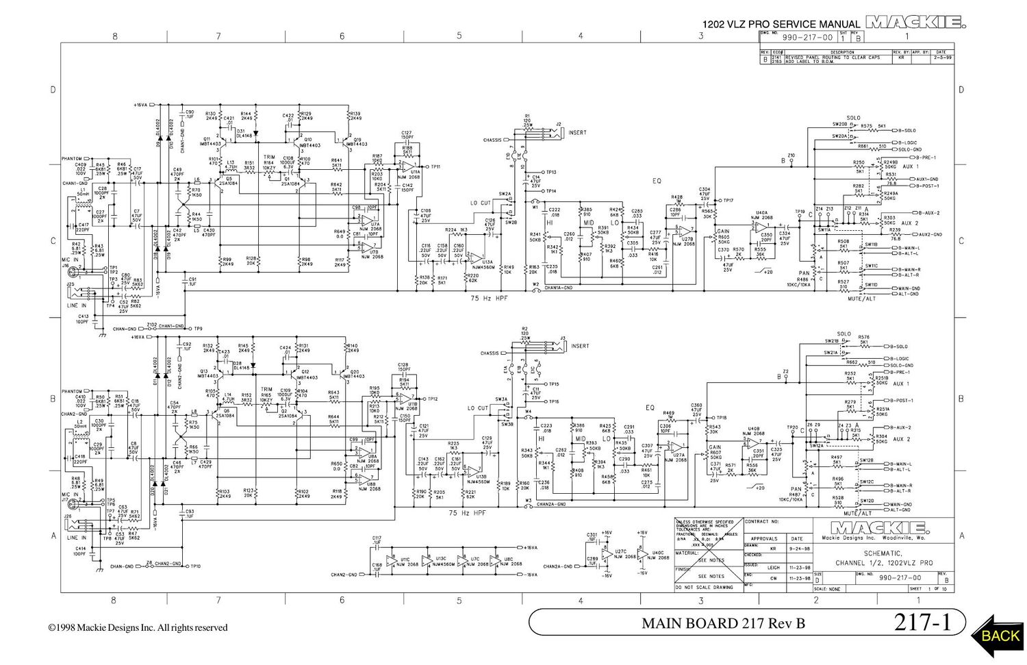 Mackie 1202 VLZ Pro Schematics