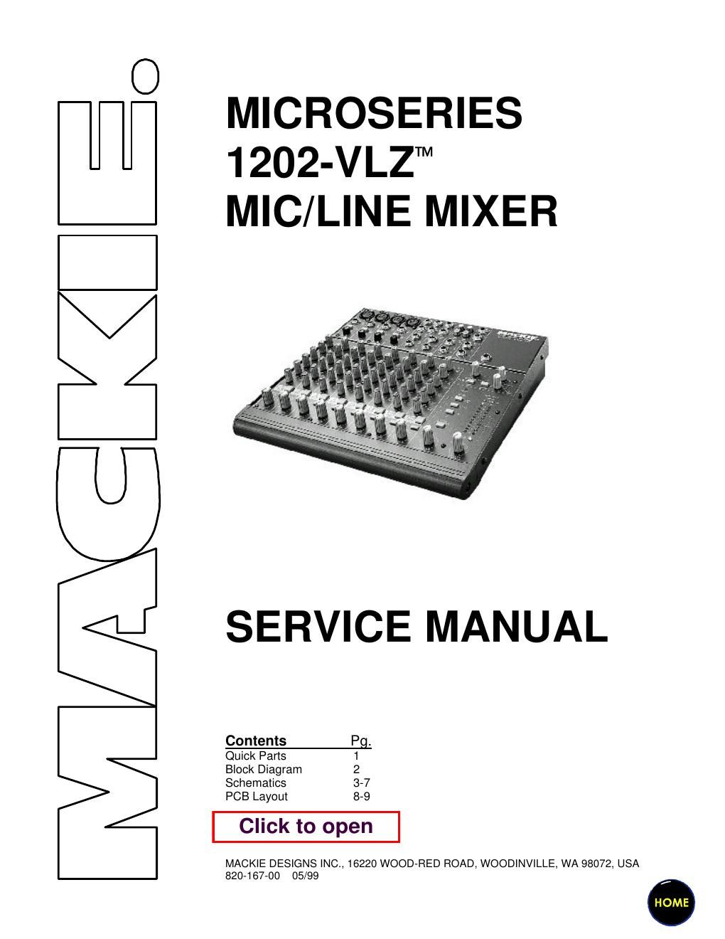 Mackie 1202 VLZ Service Manual Schematics