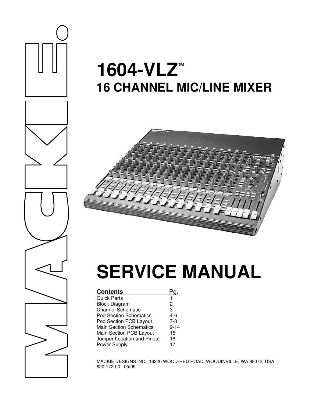 Mackie 1604 VLZ 16 channel mixer