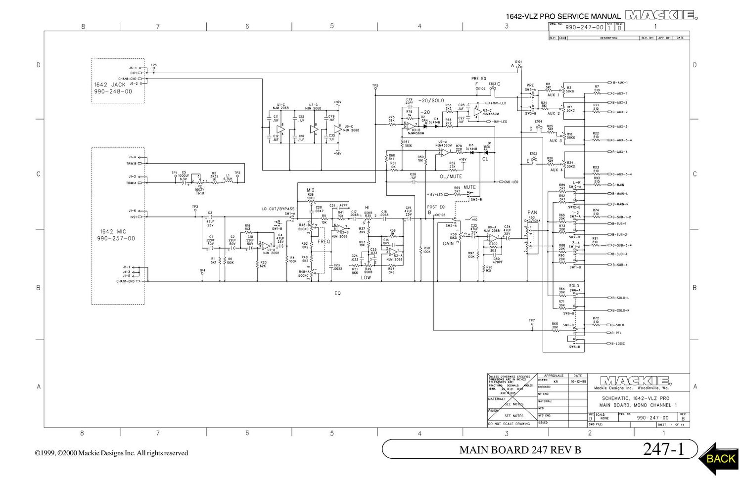 Mackie 1642 VLZ Pro Main A Schematics