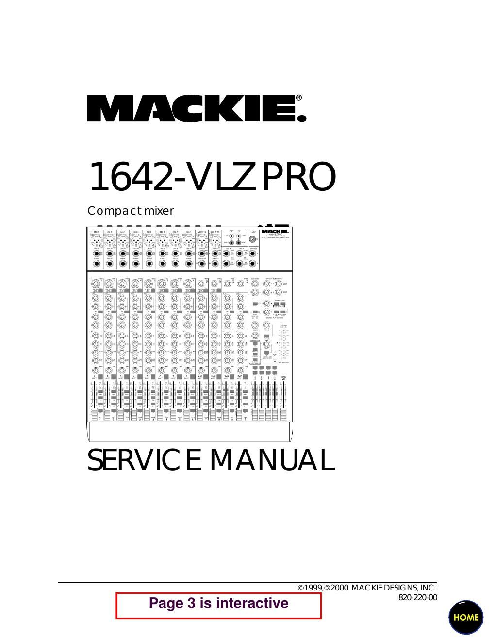 Mackie 1642 VLZ Pro Service Manual