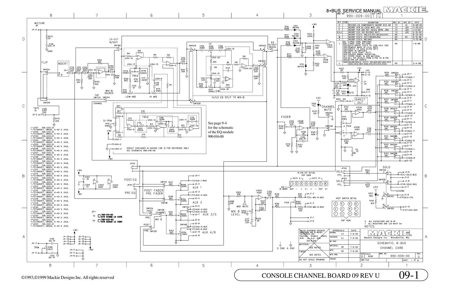 Mackie 8bus Channel Board Schematics