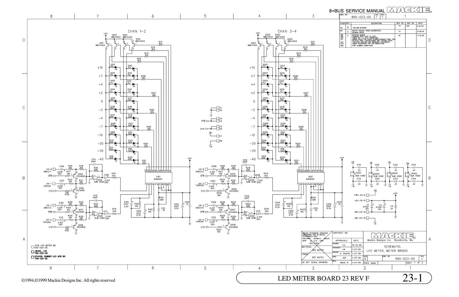 Mackie 8bus LED Meter Bridge Schematics