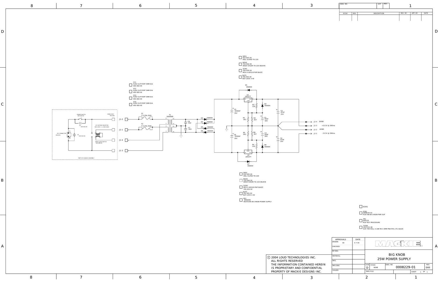 Mackie Big Knob PS Schematic