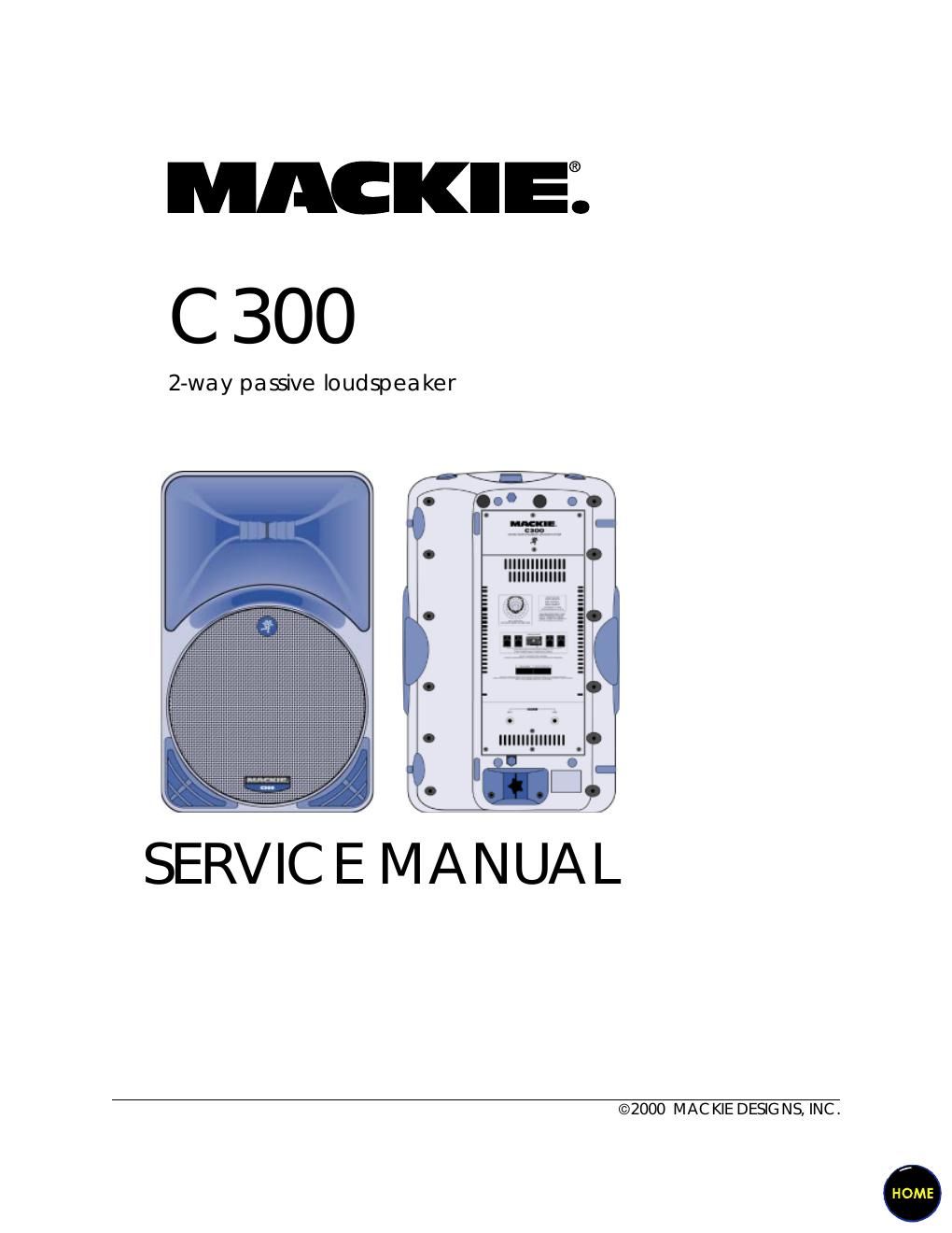 Mackie C300 Passive Speaker Service Manual
