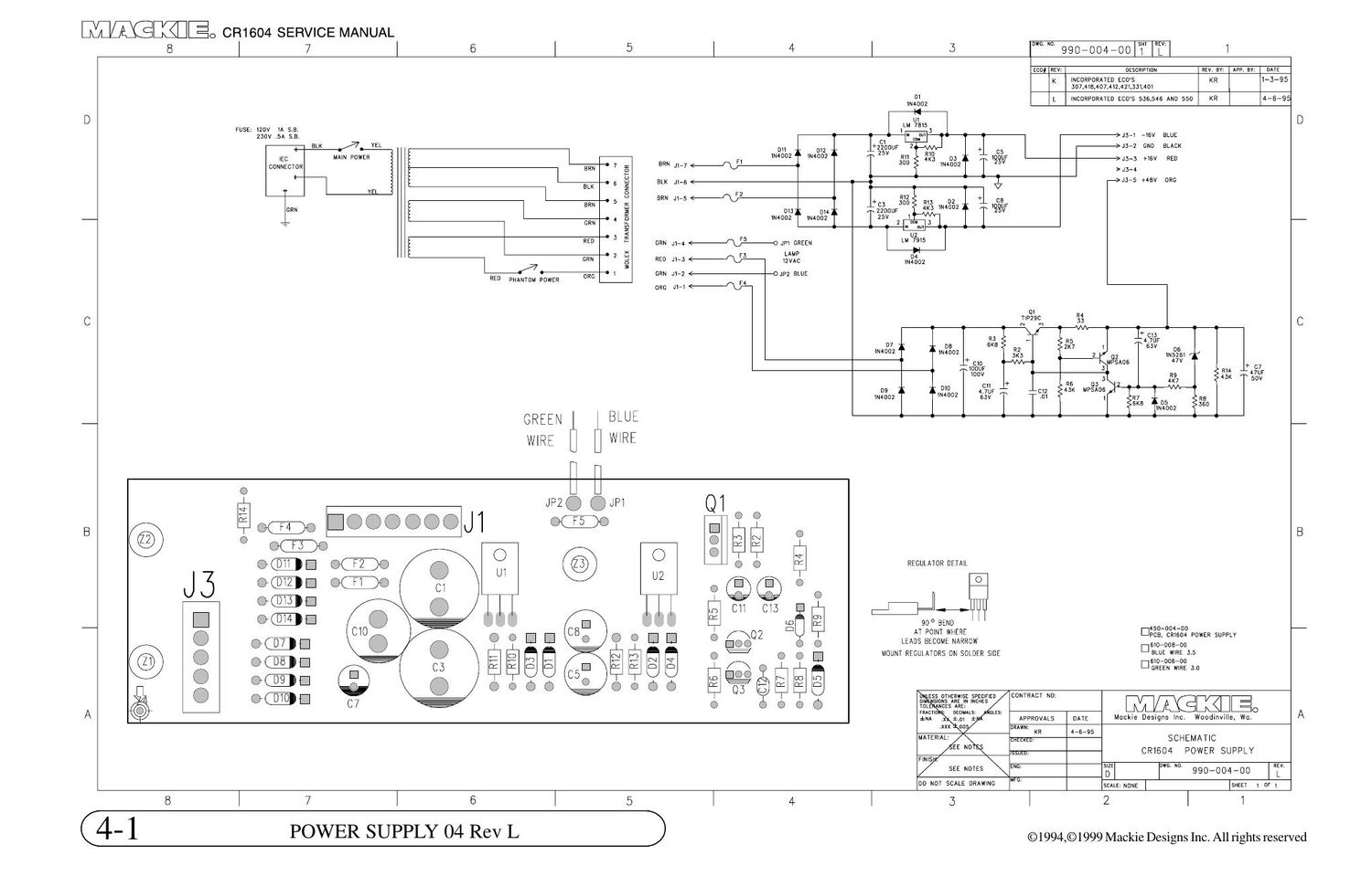 Mackie CR1604 Power Supply Schematic