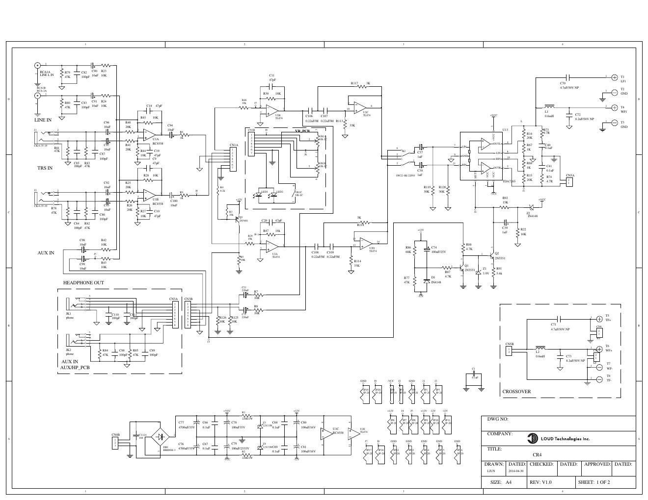 Mackie CR4 Schematic