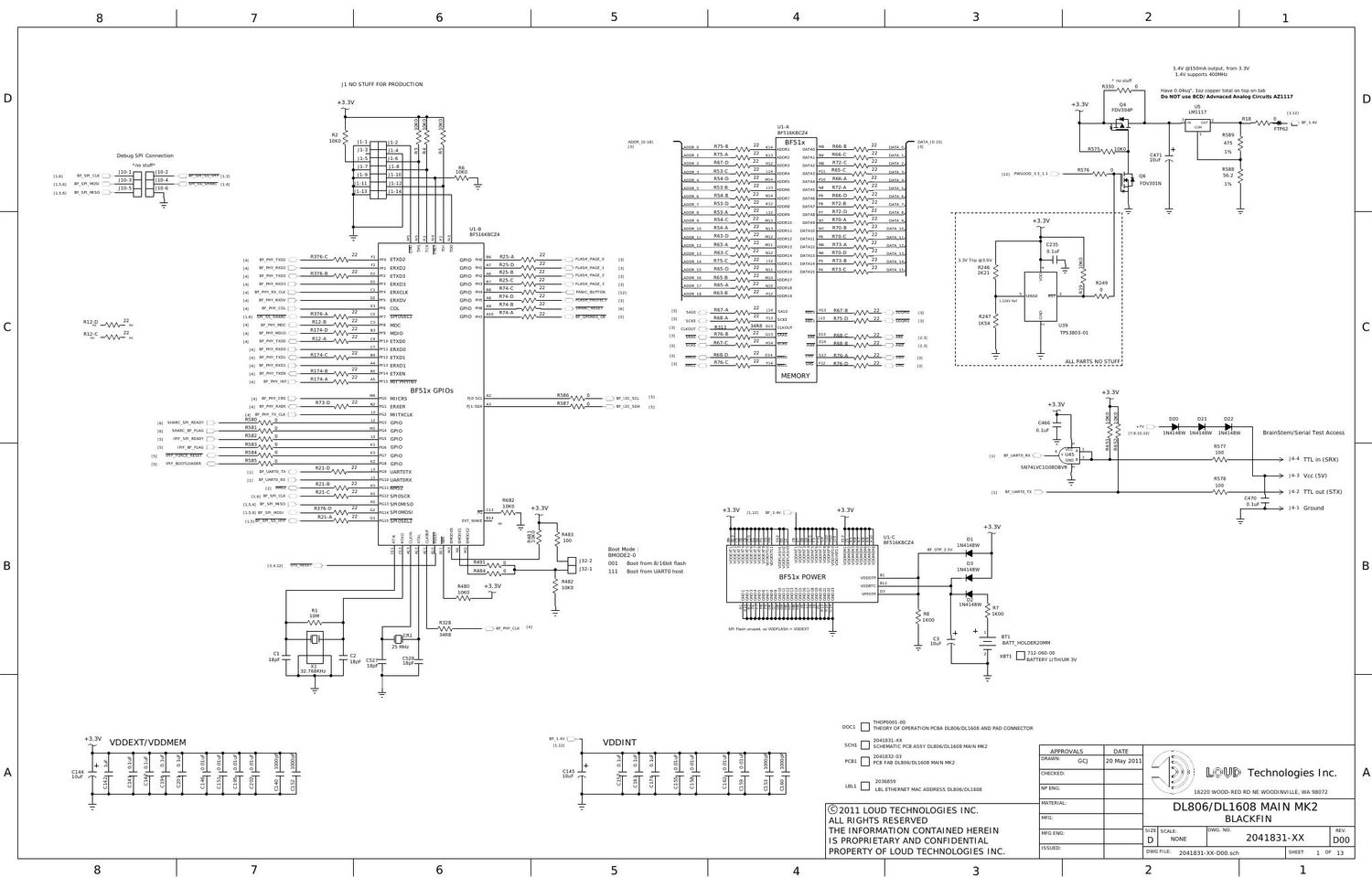 Mackie DL806 DL1608 Main MKII Schematics