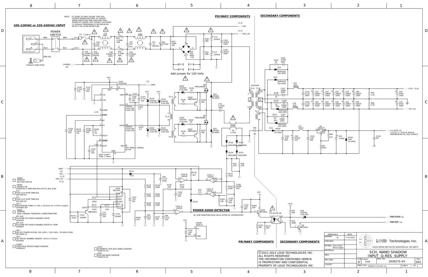 Mackie DLM Nano Shadow Schematics