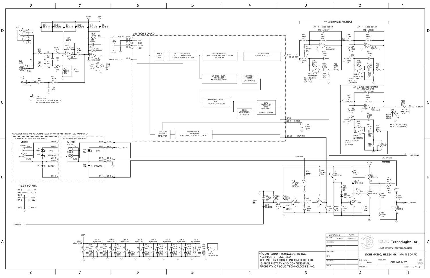 Mackie HR624 MKII Main Schematics