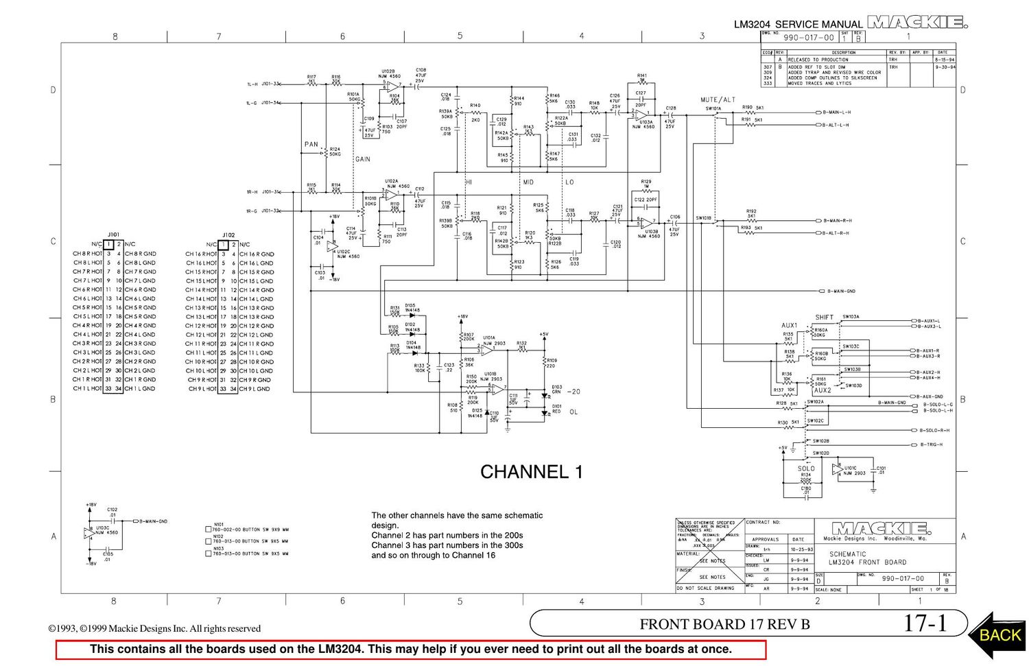 Mackie LM3204 Schematics