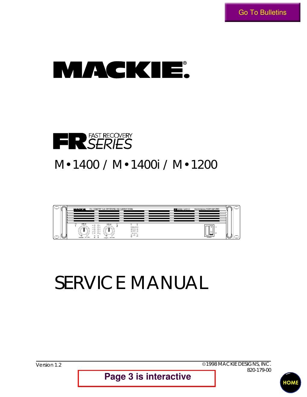 Mackie M1200 M1400 Service Manual