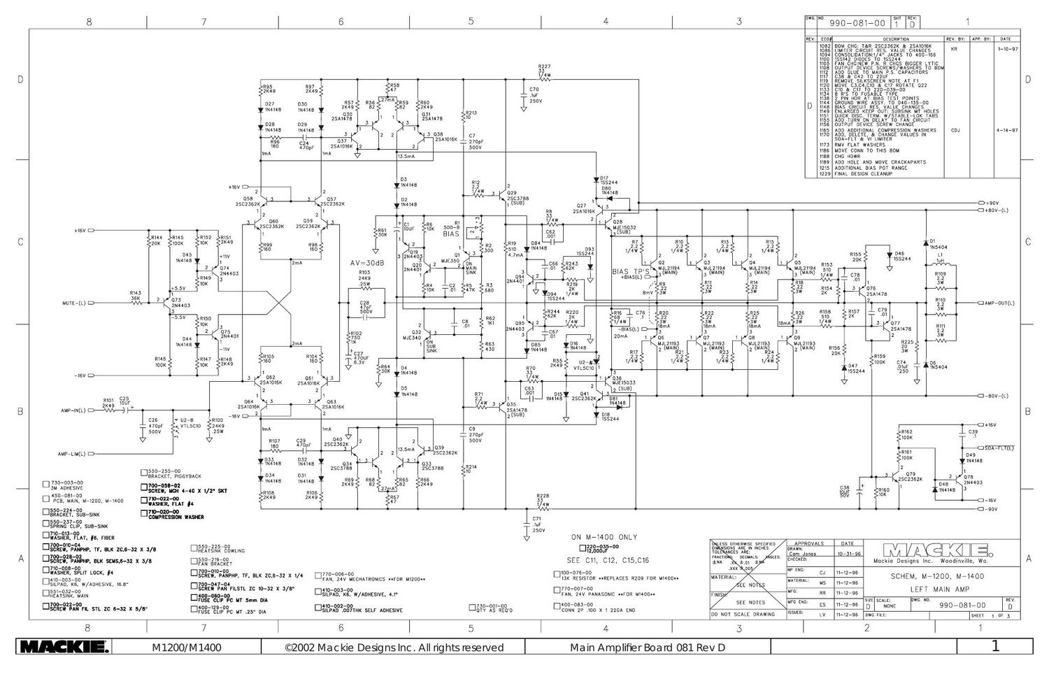 Mackie M1400i Main 055 081 00