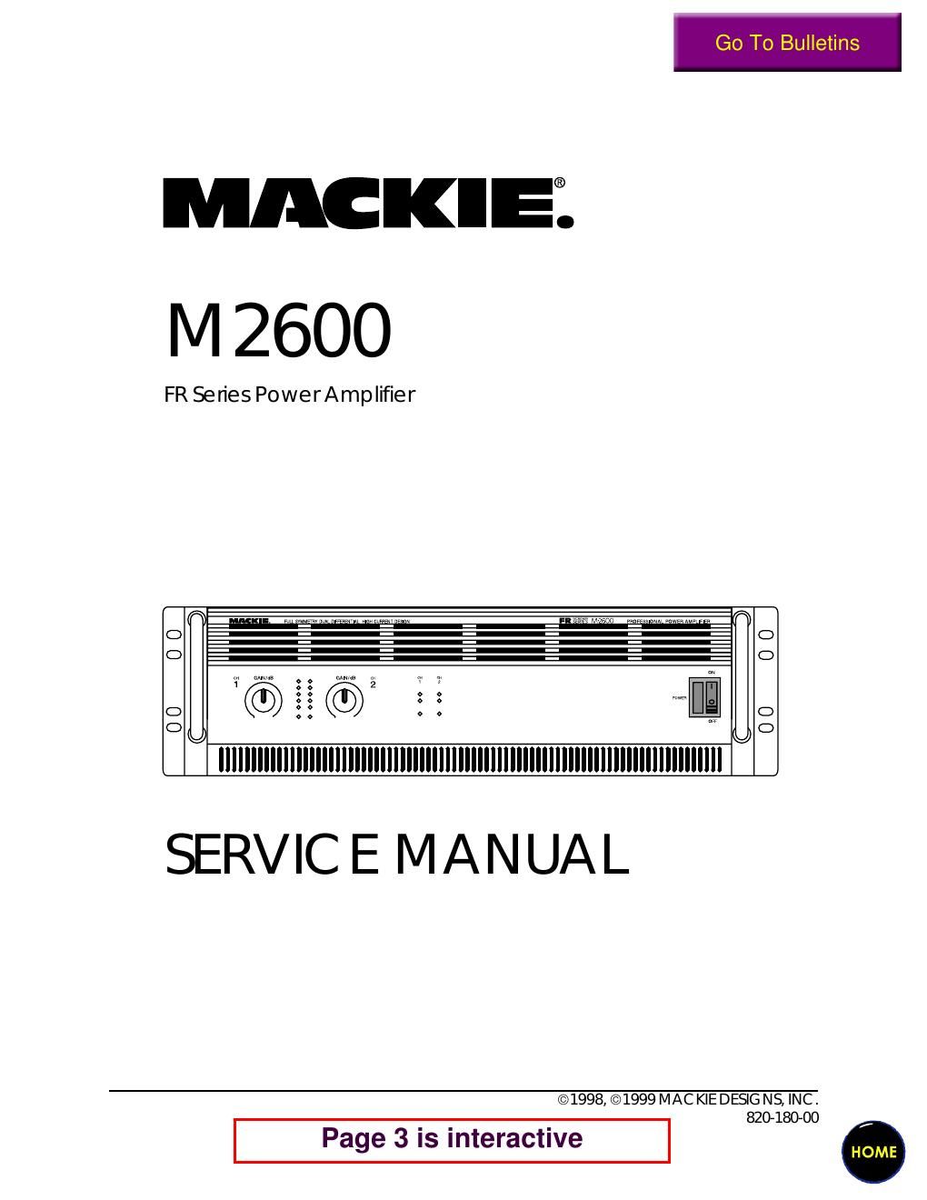 Mackie M2600 Service Manual