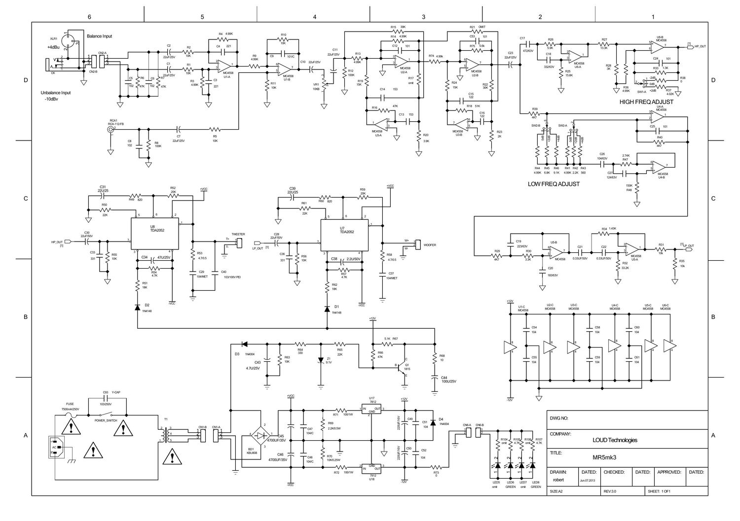 Mackie MR5 mk3 Schematics