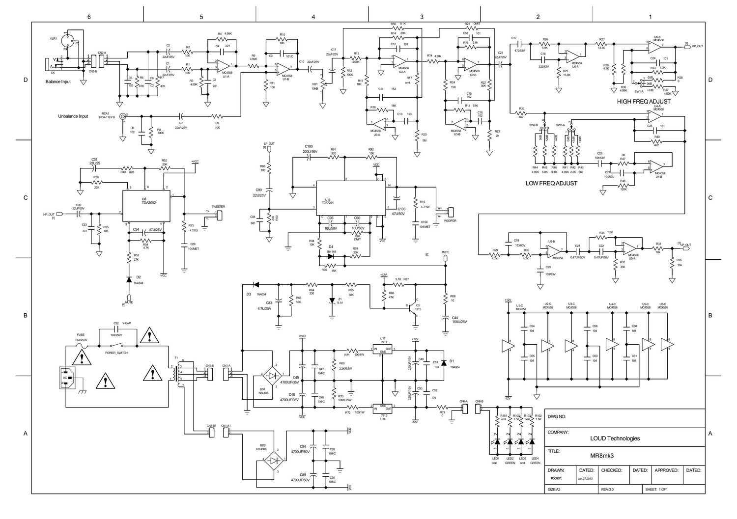 Mackie MR8 mk3 Schematics