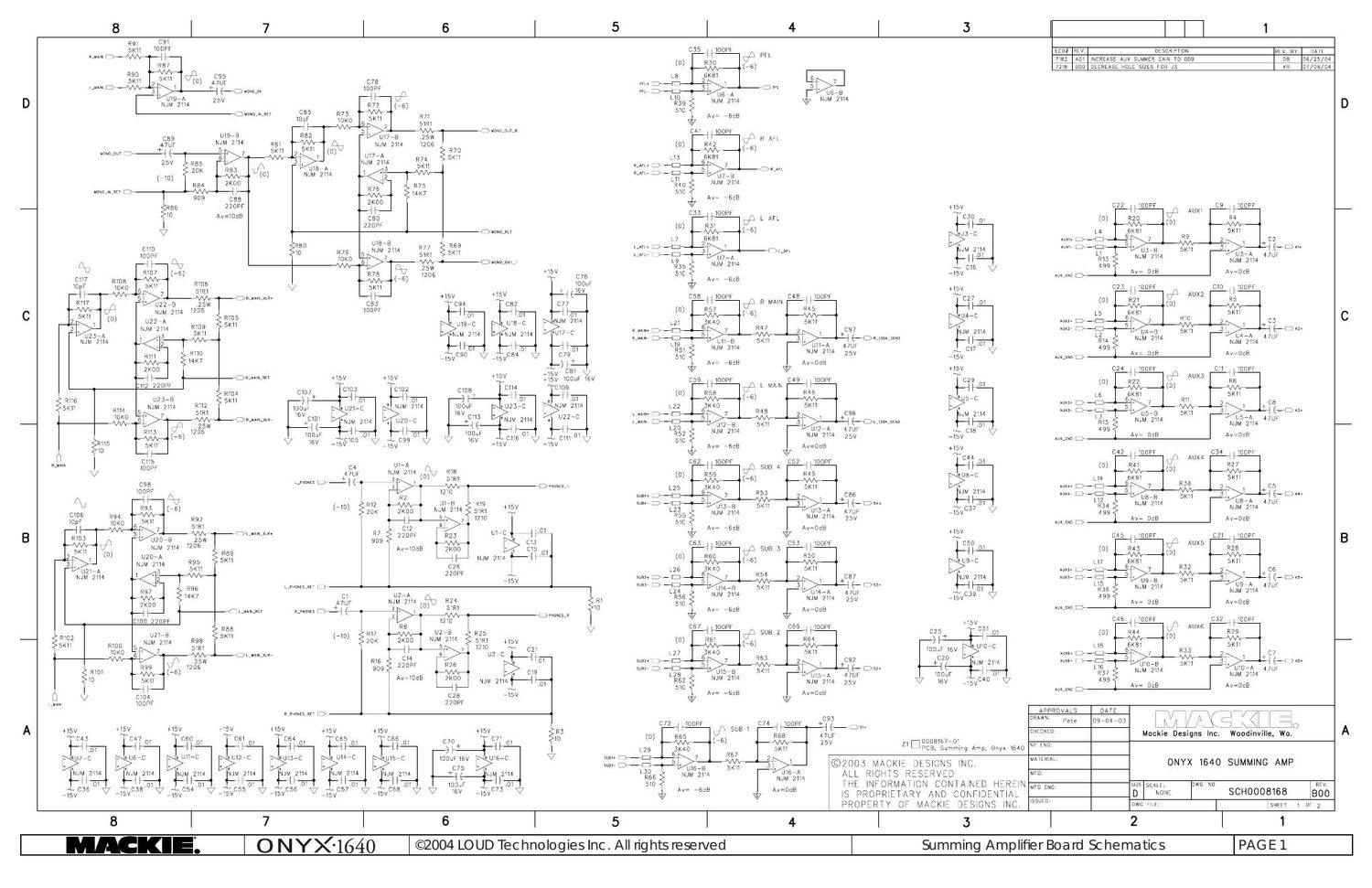 Mackie Onyx 1640 Sum Amp Schematics