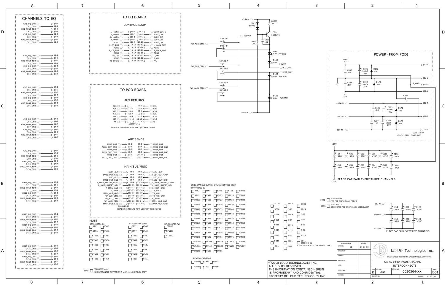 Mackie Onyx 1640i Fader Board Schematics