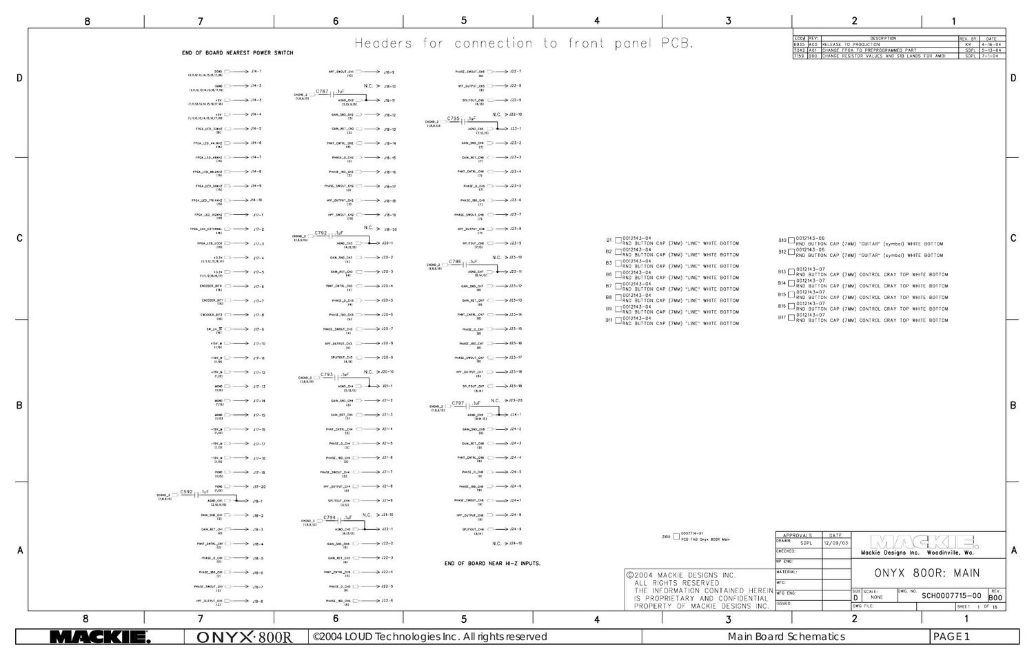 Mackie Onyx 800R Schematics