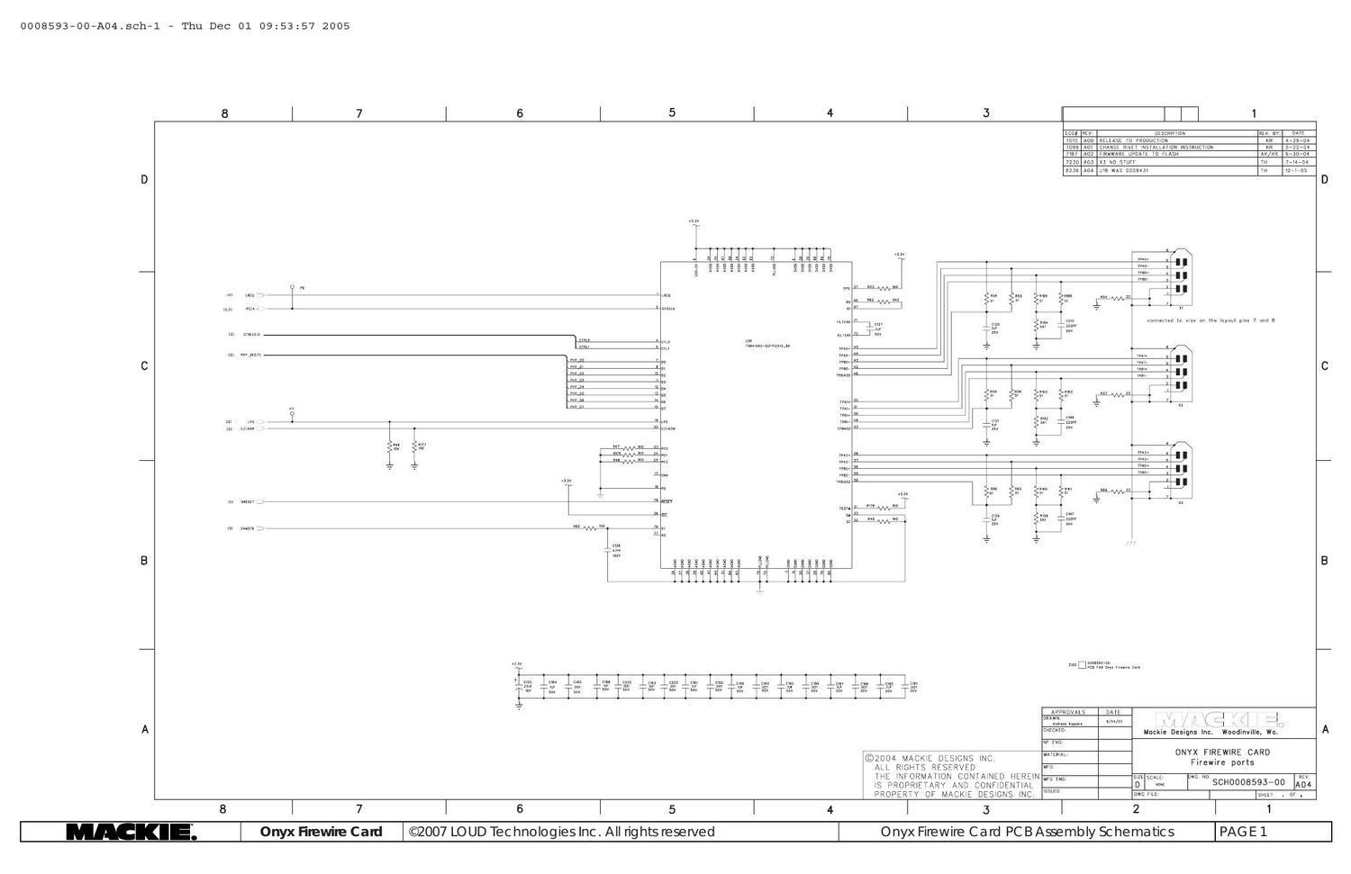 Mackie Onyx Firewire Card Schematics