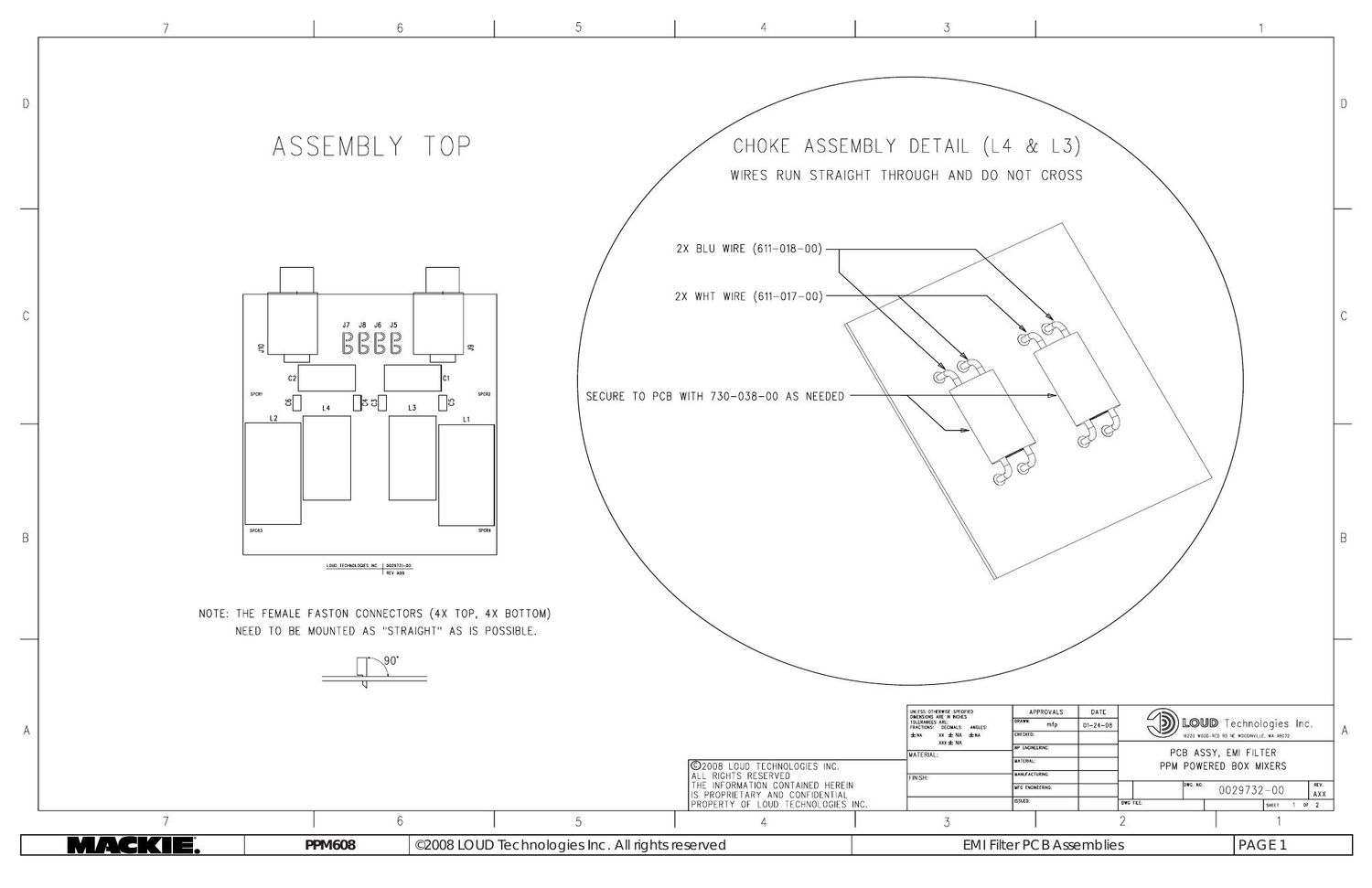 Mackie PPM608 EMI Filter Schematic