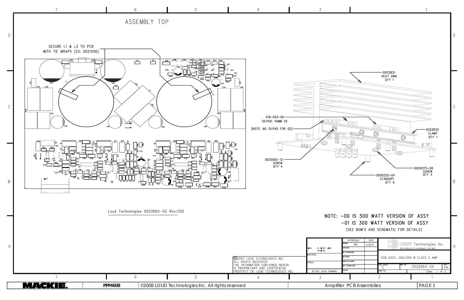 Mackie PPM608 Power Amp Schematics