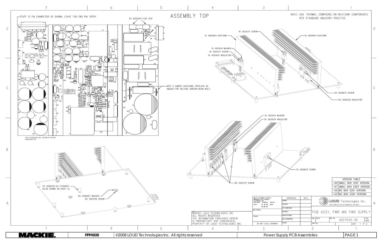 Mackie PPM608 Power Supply Schematics