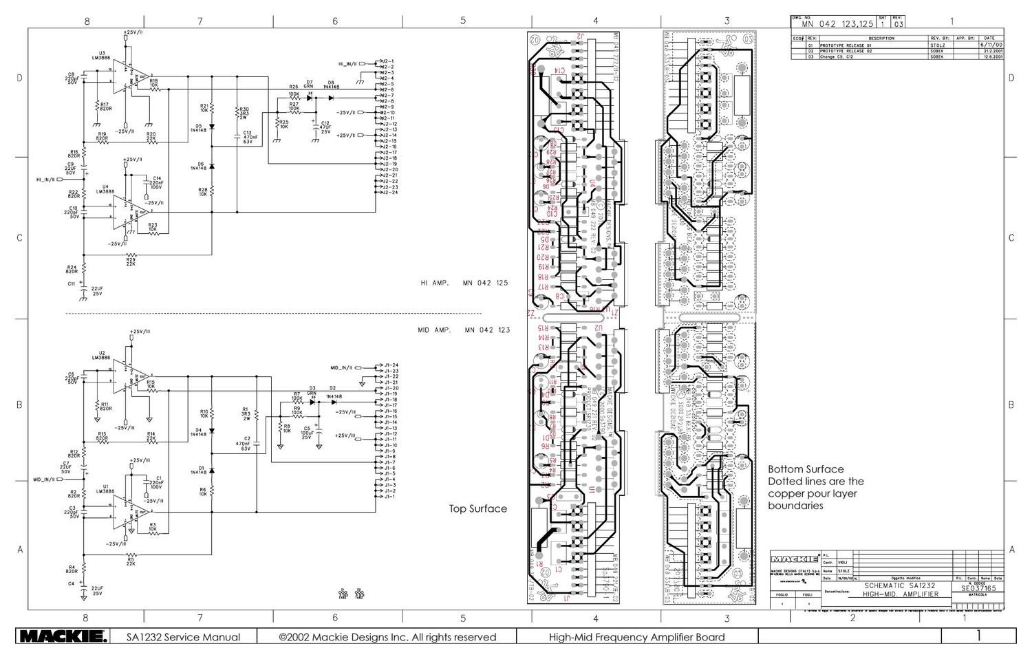 Mackie SA1232 High Frequency Power Amp Schematic