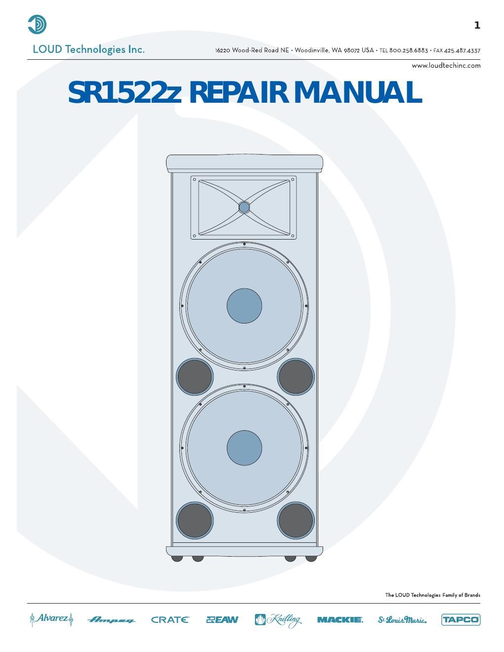 Mackie SR1522z Repair Manual