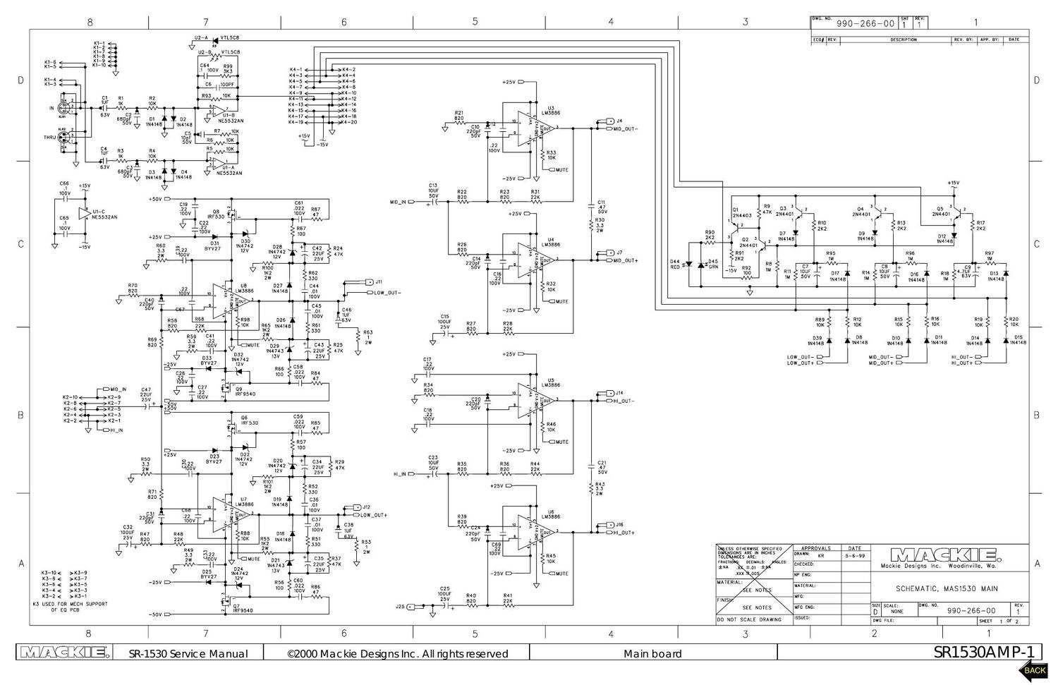 Mackie SR1530 Schematics