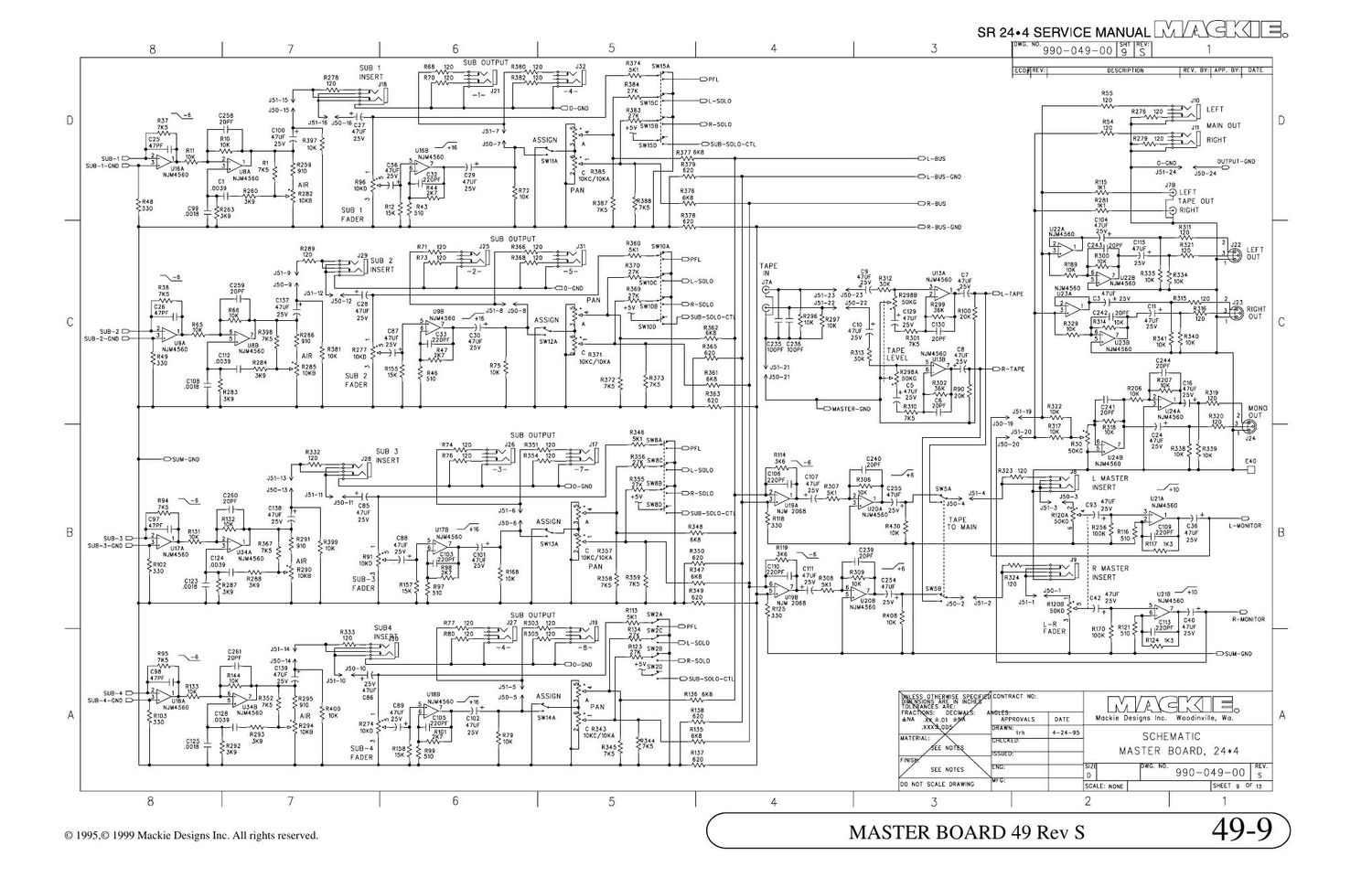 Mackie SR24 4 Master 2 Schematics