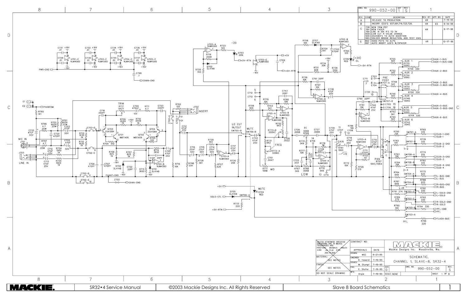 Mackie SR32 4 Slave 8 Schematics