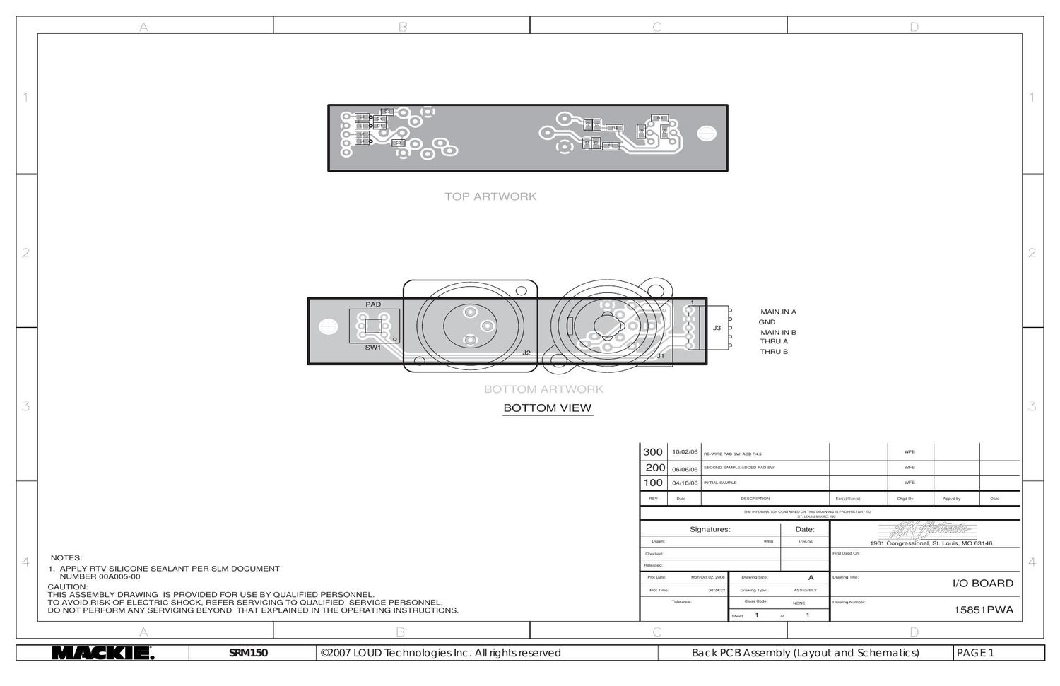 Mackie SRM150 Service Manual