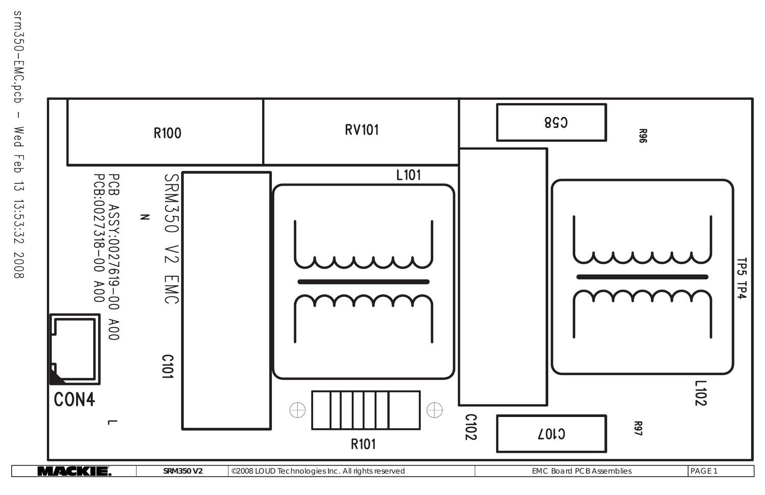 Mackie SRM350 EMC Board Schematic