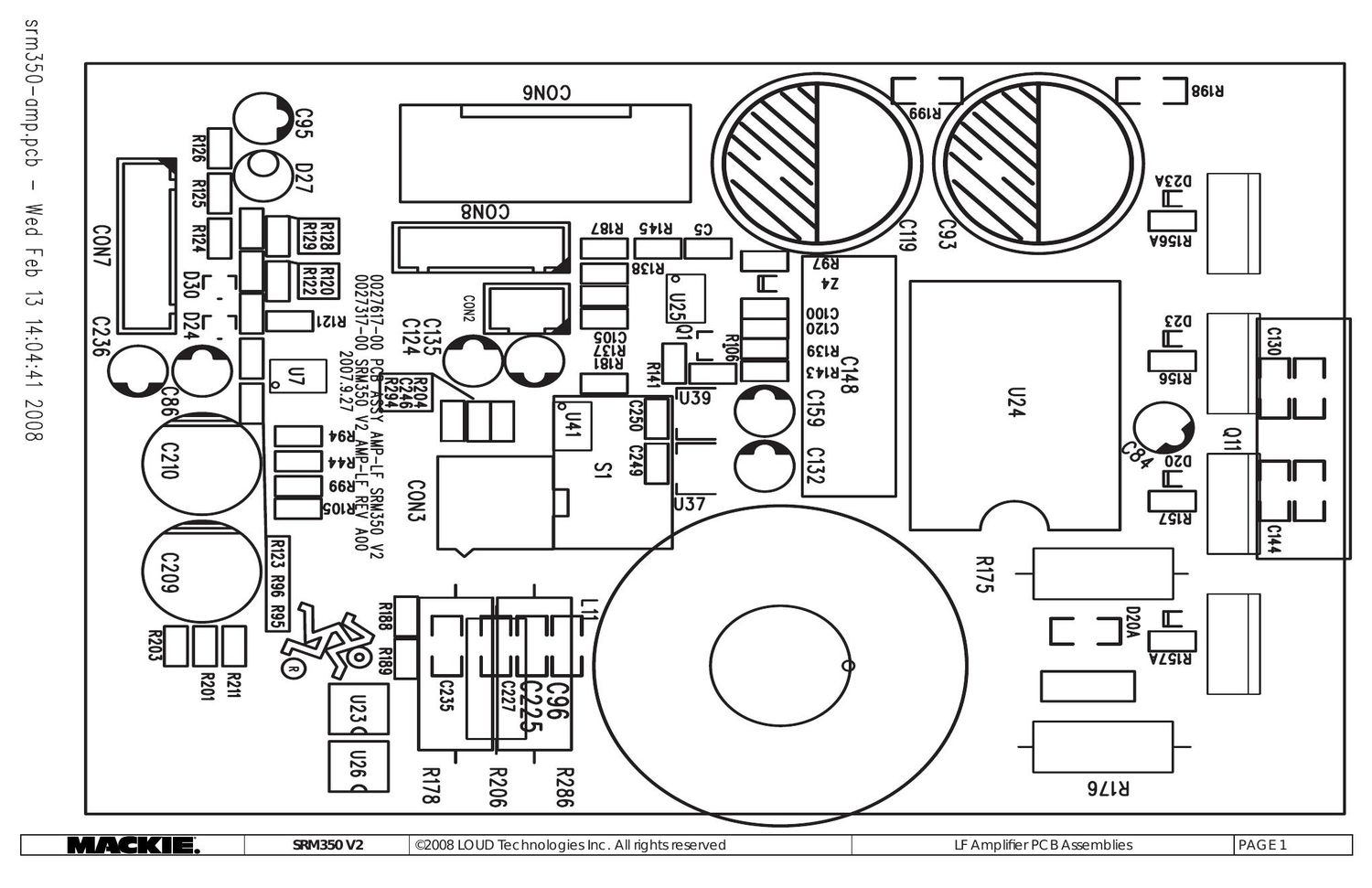 Mackie SRM350 V2 LF Power Amp Schematic