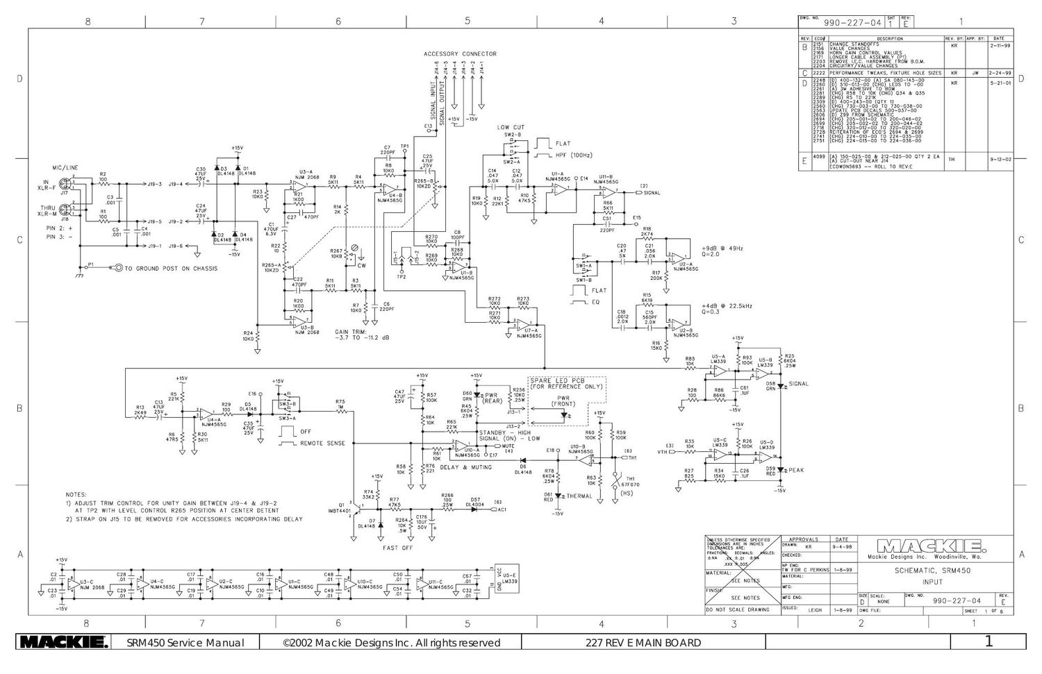 Mackie SRM450 Rev E Schematics