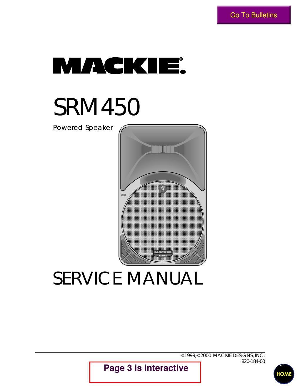 Mackie SRM450 Service Manual