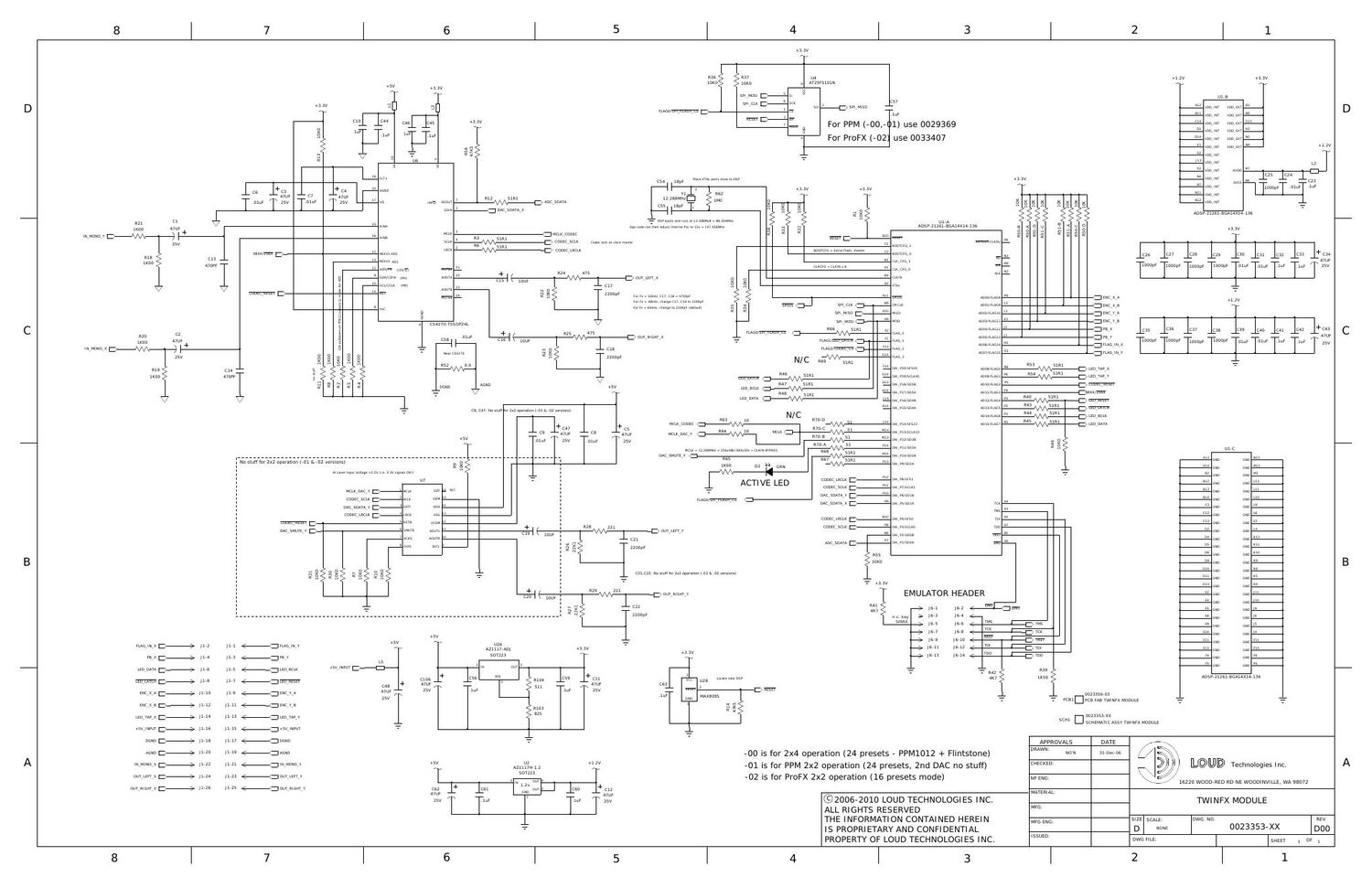 Mackie TwinFX Module ProFX Schematic