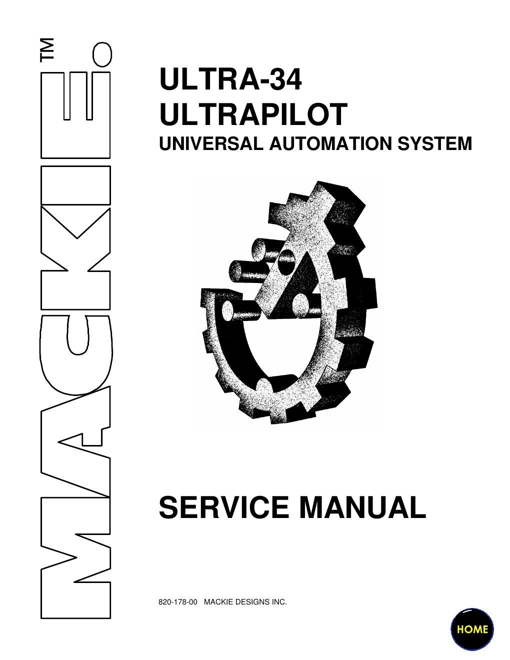 Mackie Ultra 34 Ultrapilot Service Manual