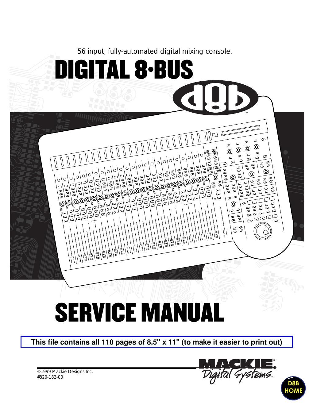 Mackie d8b Service Manual
