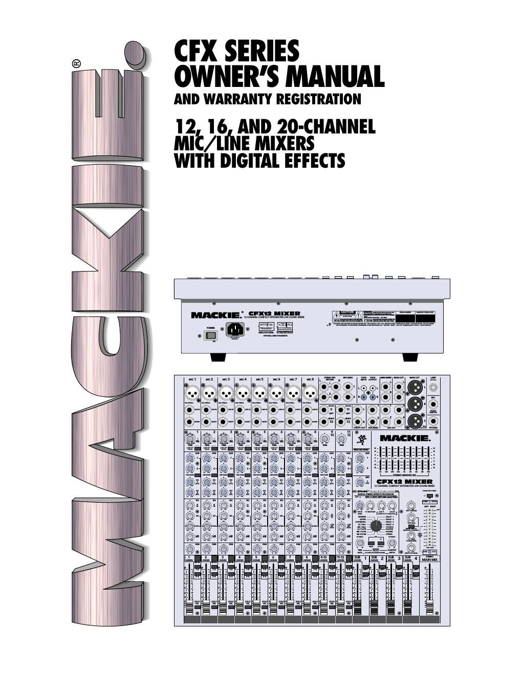 Mackie CFX12 Mixer Owners Manual